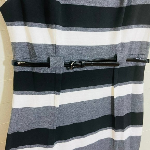 Calvin Klein Black and White Striped Mini Dress - Picture 3 of 9